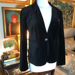 Tommy Hilfiger Black Velvet / white polka dot jacket - impulse purchase 12 -NWOT